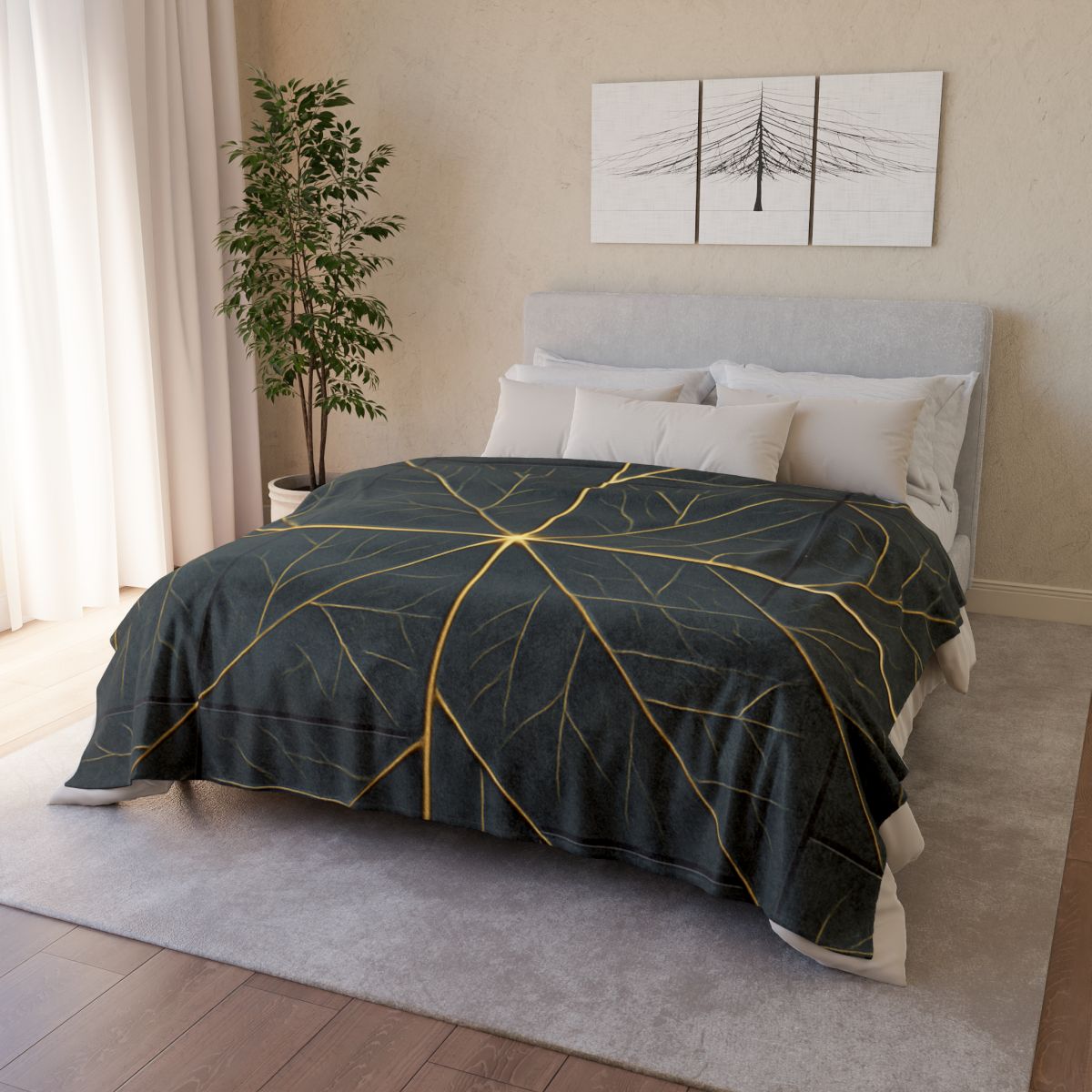 Venation Circuit Grid trendy patterned blankets