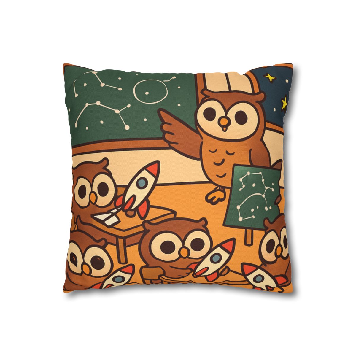 Rocket School Of Owls designer print pillow cases
