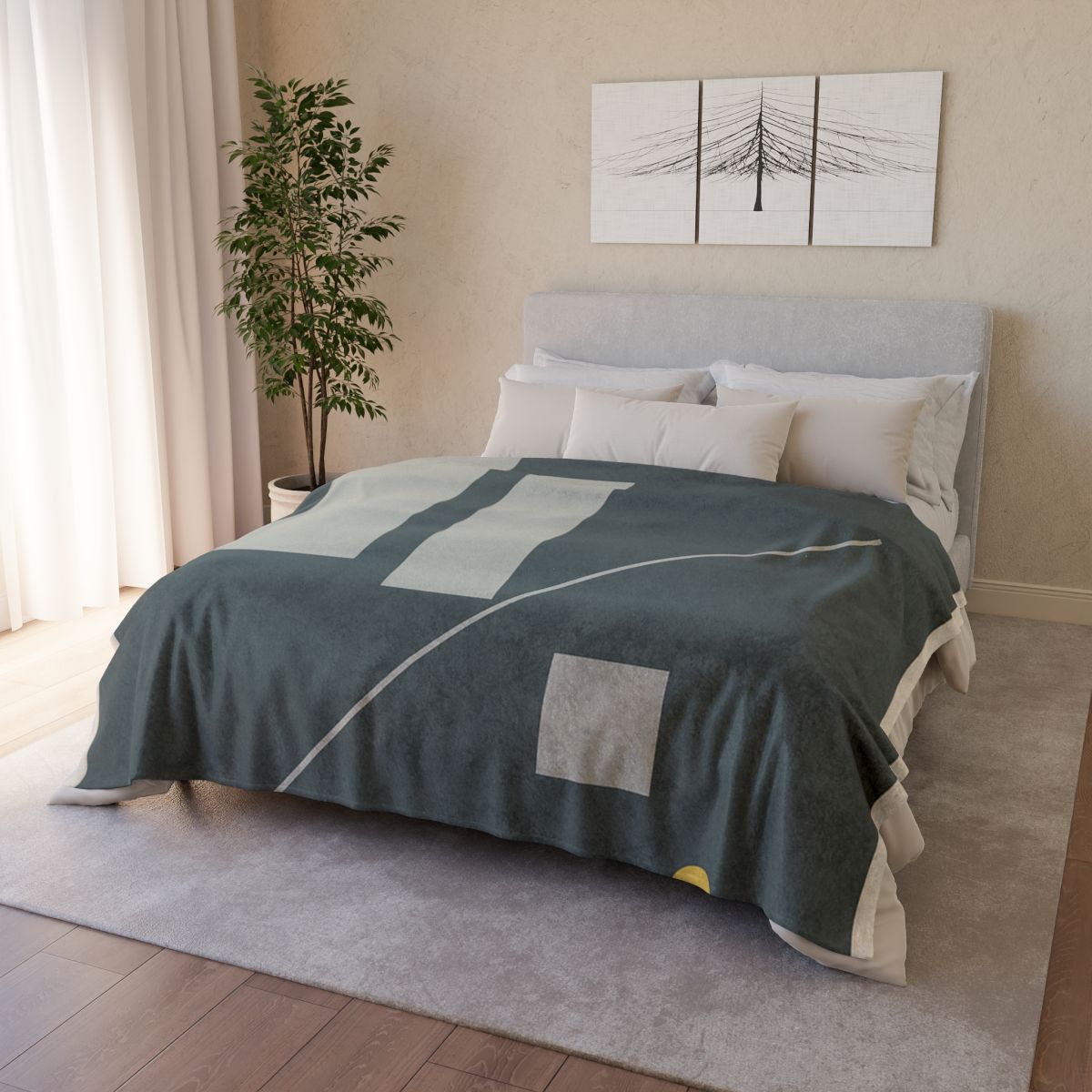 Staggered Blocks With Quiet Diagonal designer printed blankets