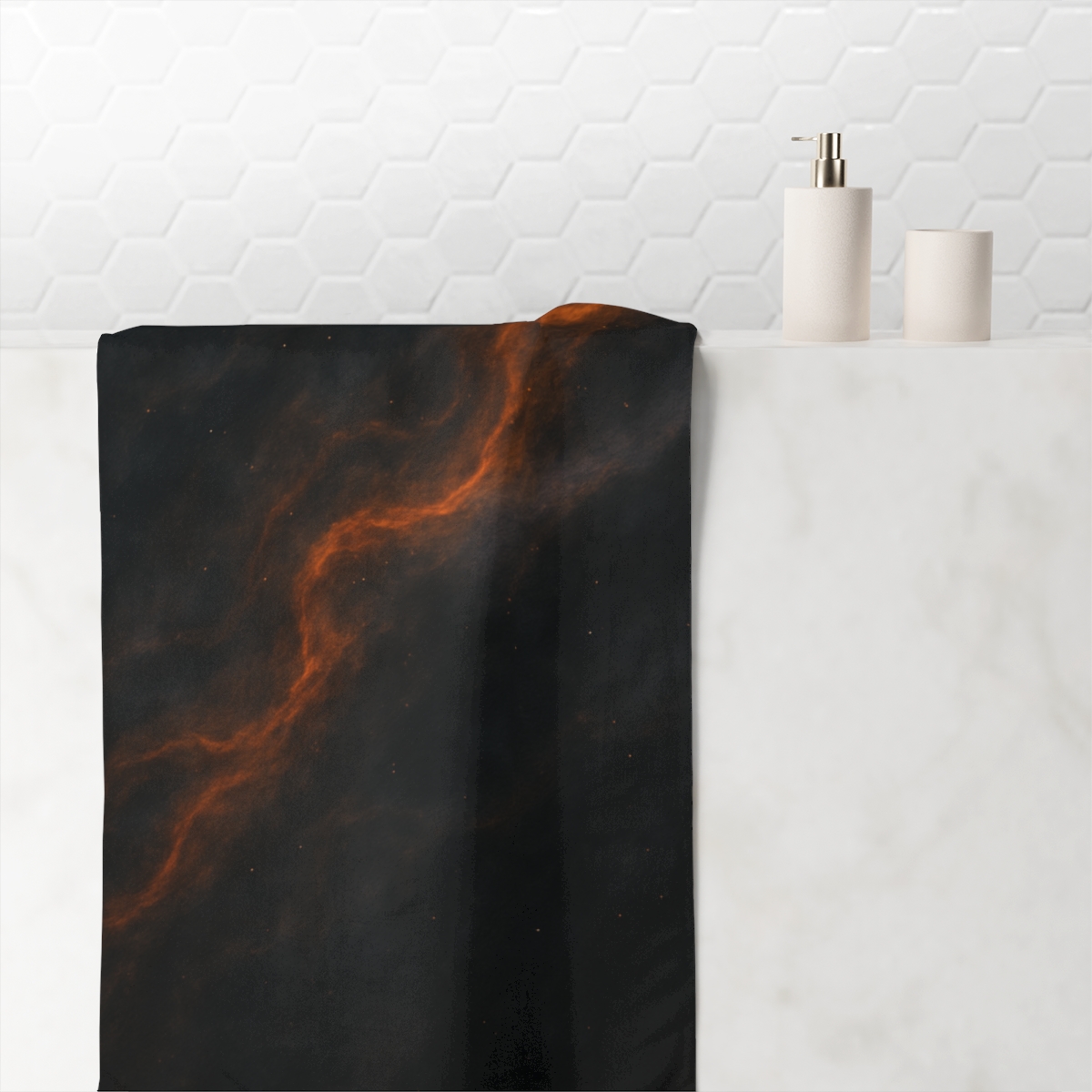 Ember Filament Drift designer printed towels