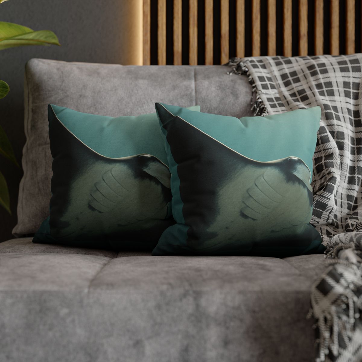 Silent Glide Giant Manta Ray personalized pillow covers