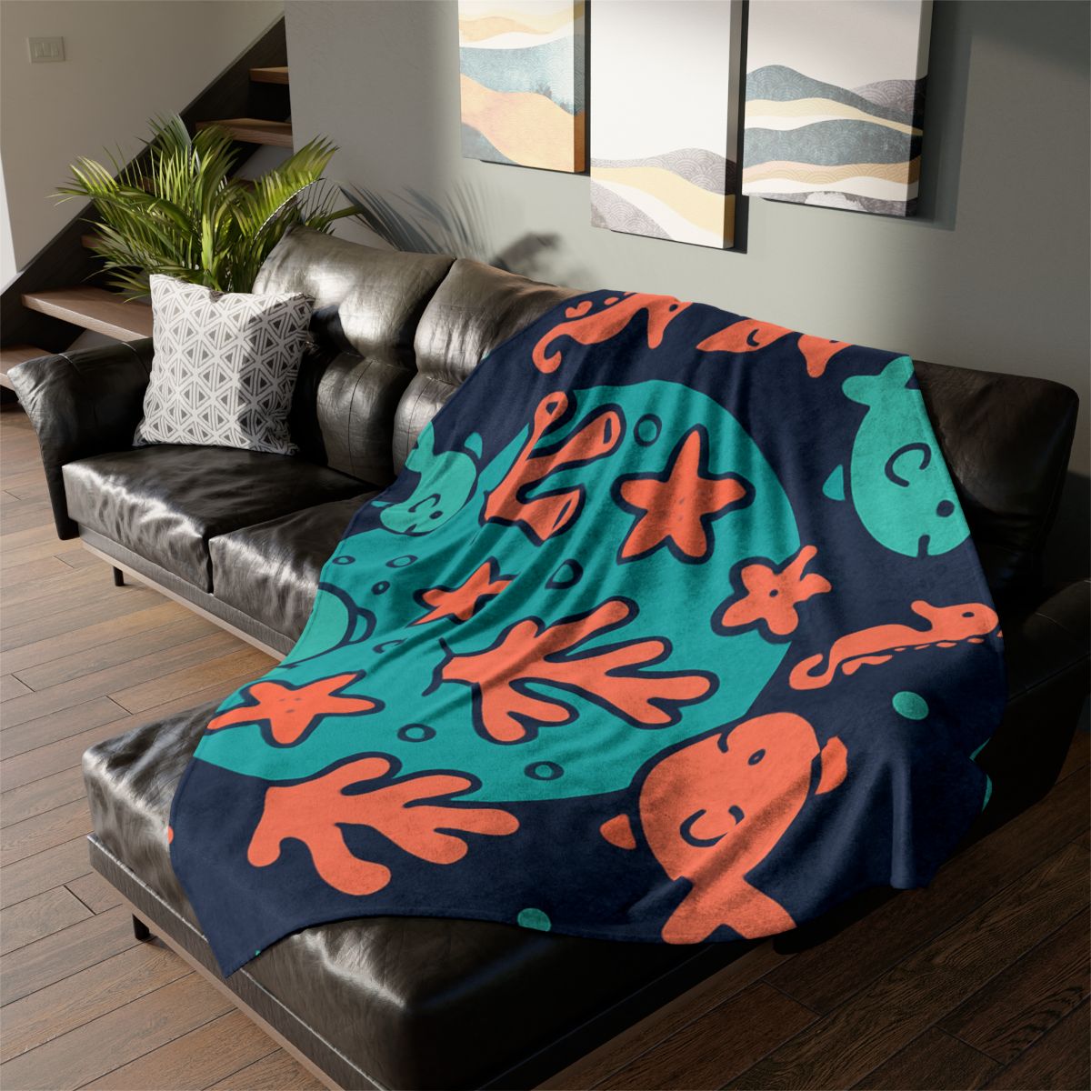 Cosmic Coral Reef Planet trendy patterned blankets