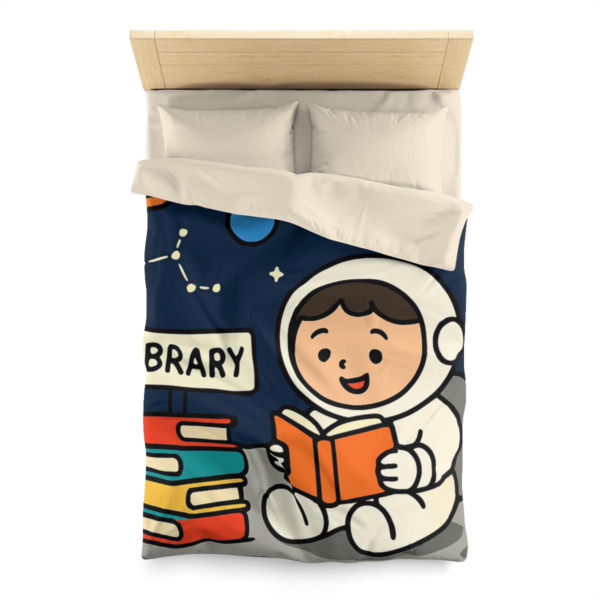 Galaxy Library On The Moon unique patterned duvets