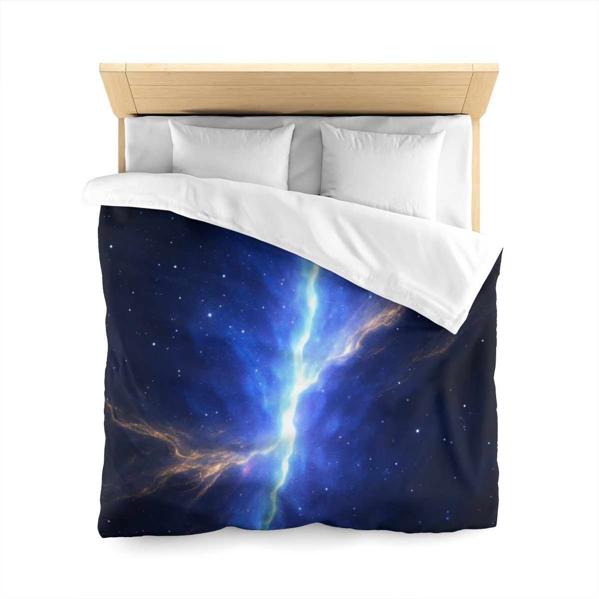 Luminous Horizon Rift designer printed duvets