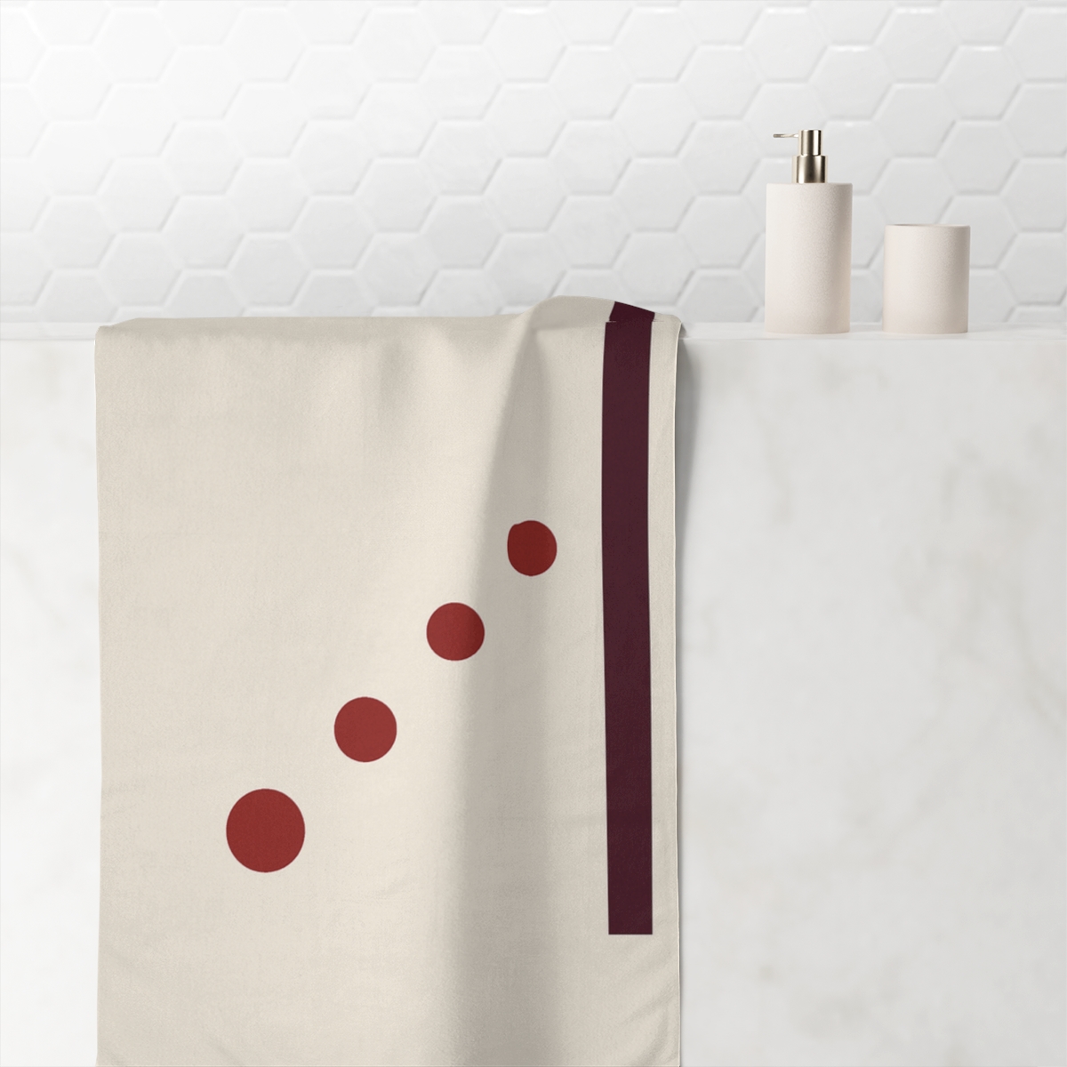 Diagonal Dot Path With Anchor Bar designer printed towels