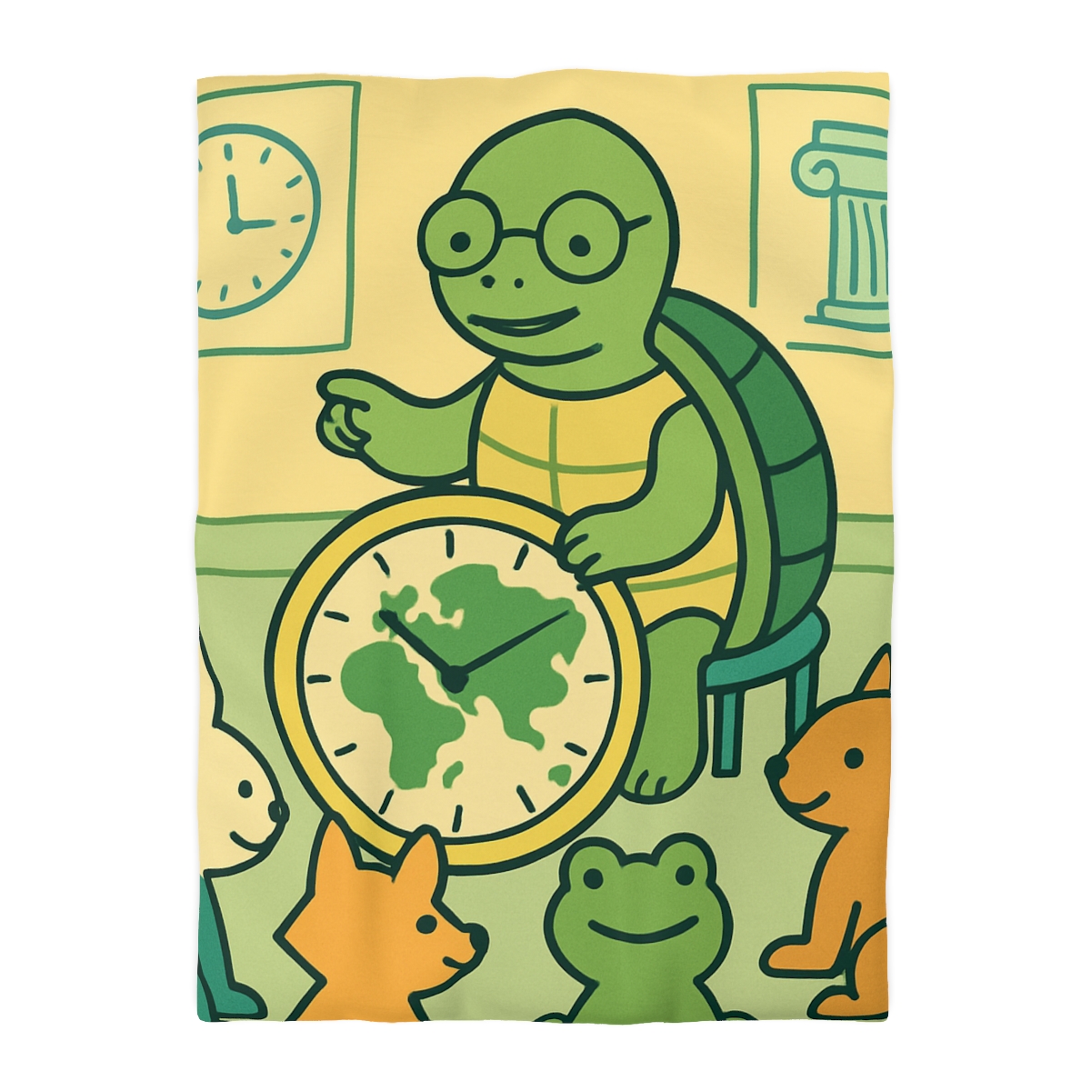Time-Traveling Turtle School personalized bedding duvets