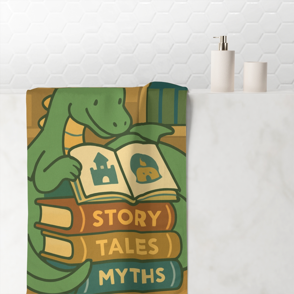 Time Traveling Library Dragon comfortable face towels
