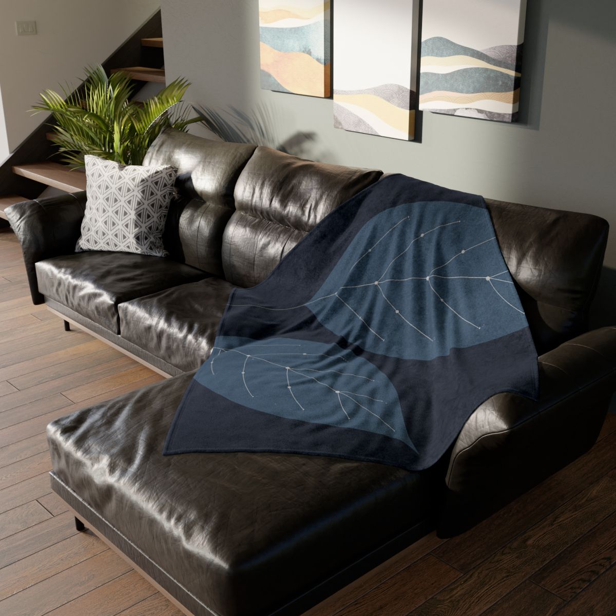 Leaf Vein Constellation Map personalized cozy blankets