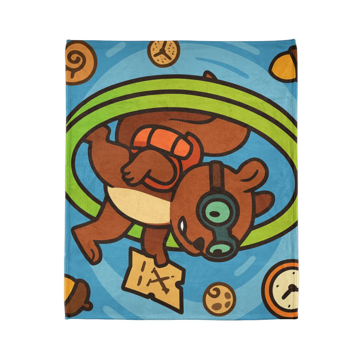 Time-Traveling Squirrel Explorer decorative home blankets