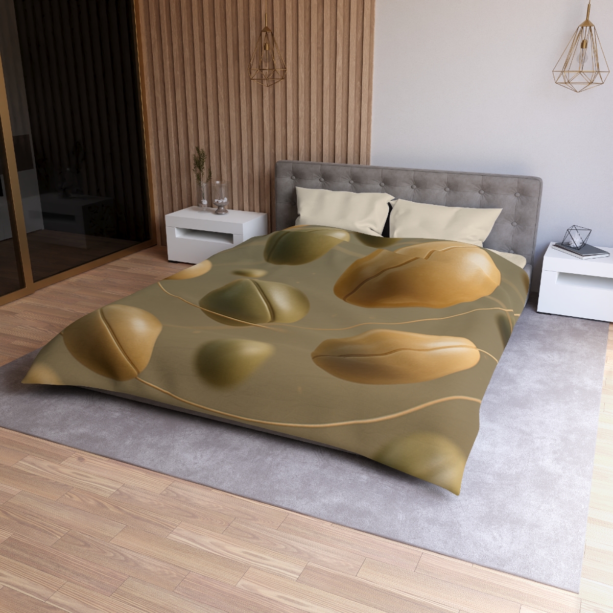 Seed Pod Orbit Cluster designer printed duvets