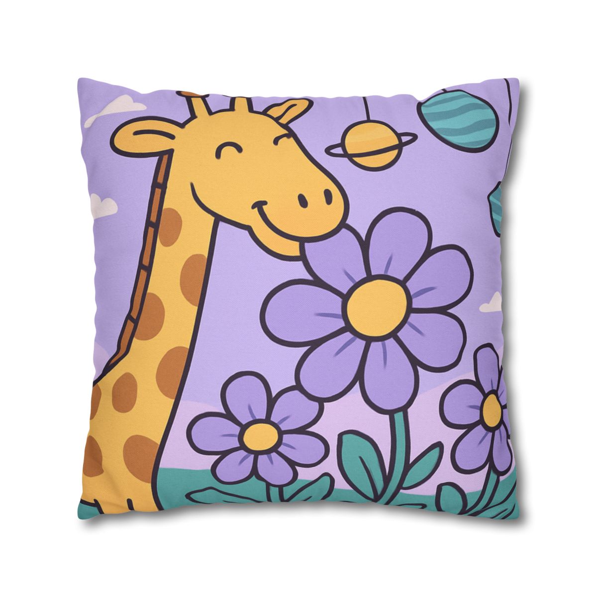 Galaxy Garden Giraffe trendy patterned pillow cases