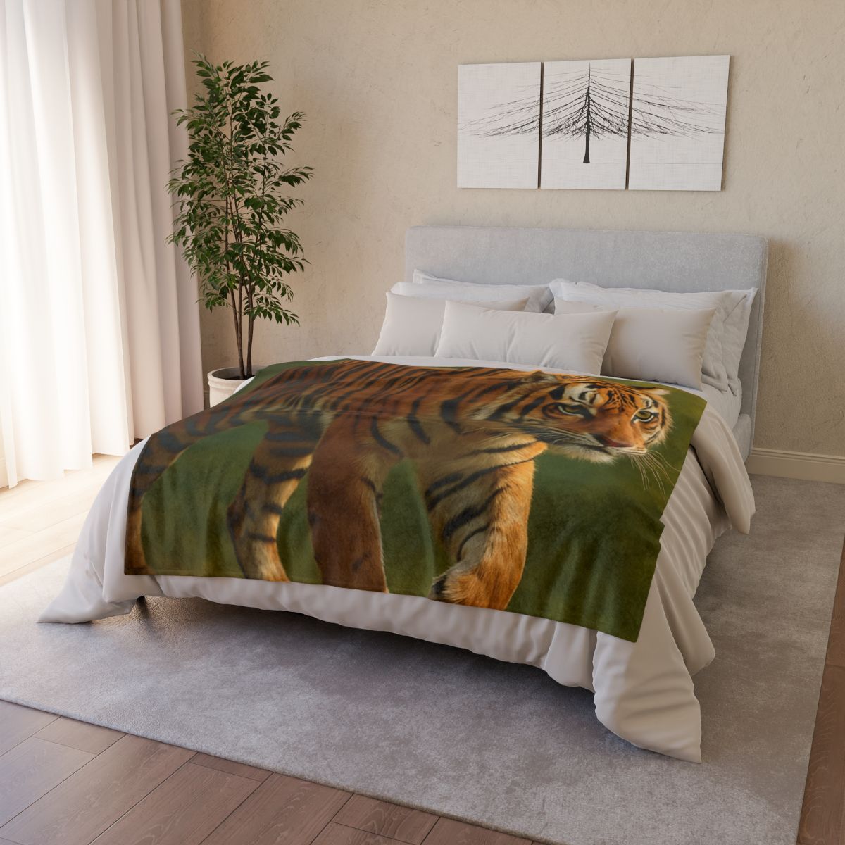 Forest Stalker Bengal Tiger soft fleece blankets