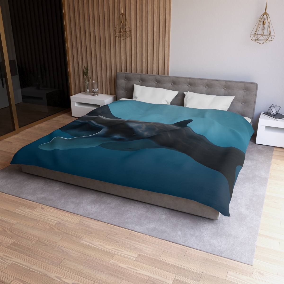 Sunlit Drift Manta Ray personalized bedding duvets