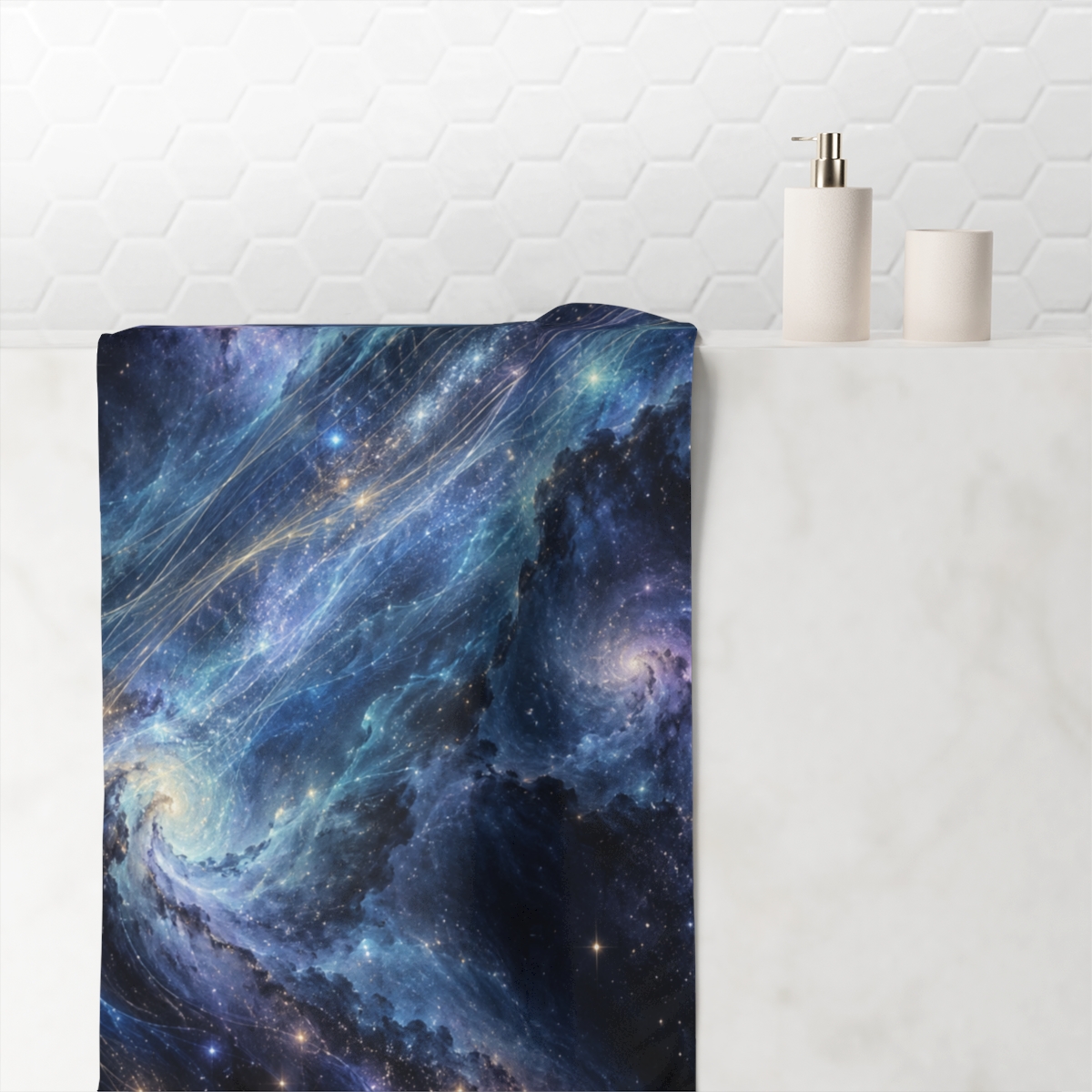 Chromatic Dust Harp trendy hand towels [AI-7e6e7776-618410785509]