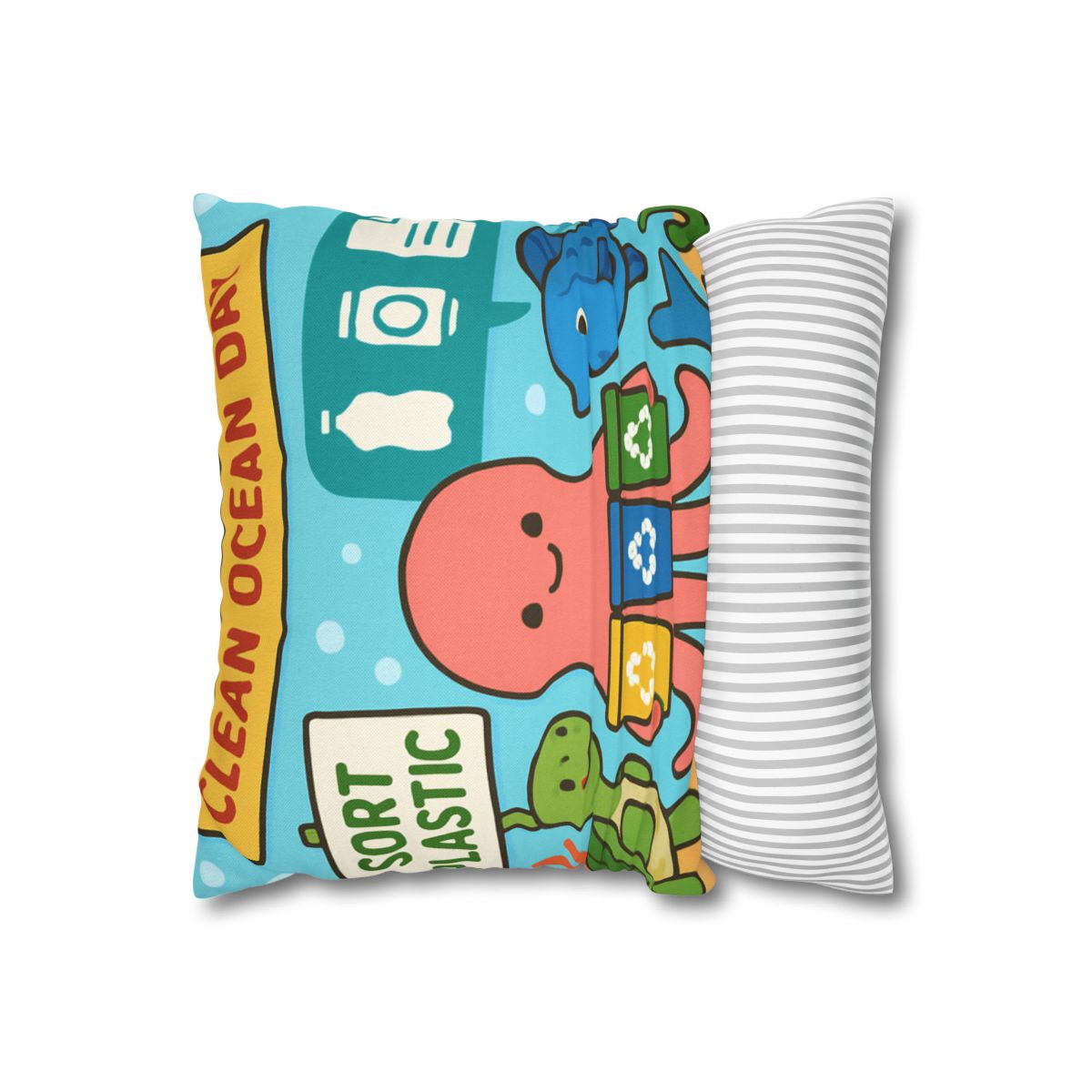 Coral Reef Recycling Parade stylish decorative pillowcases