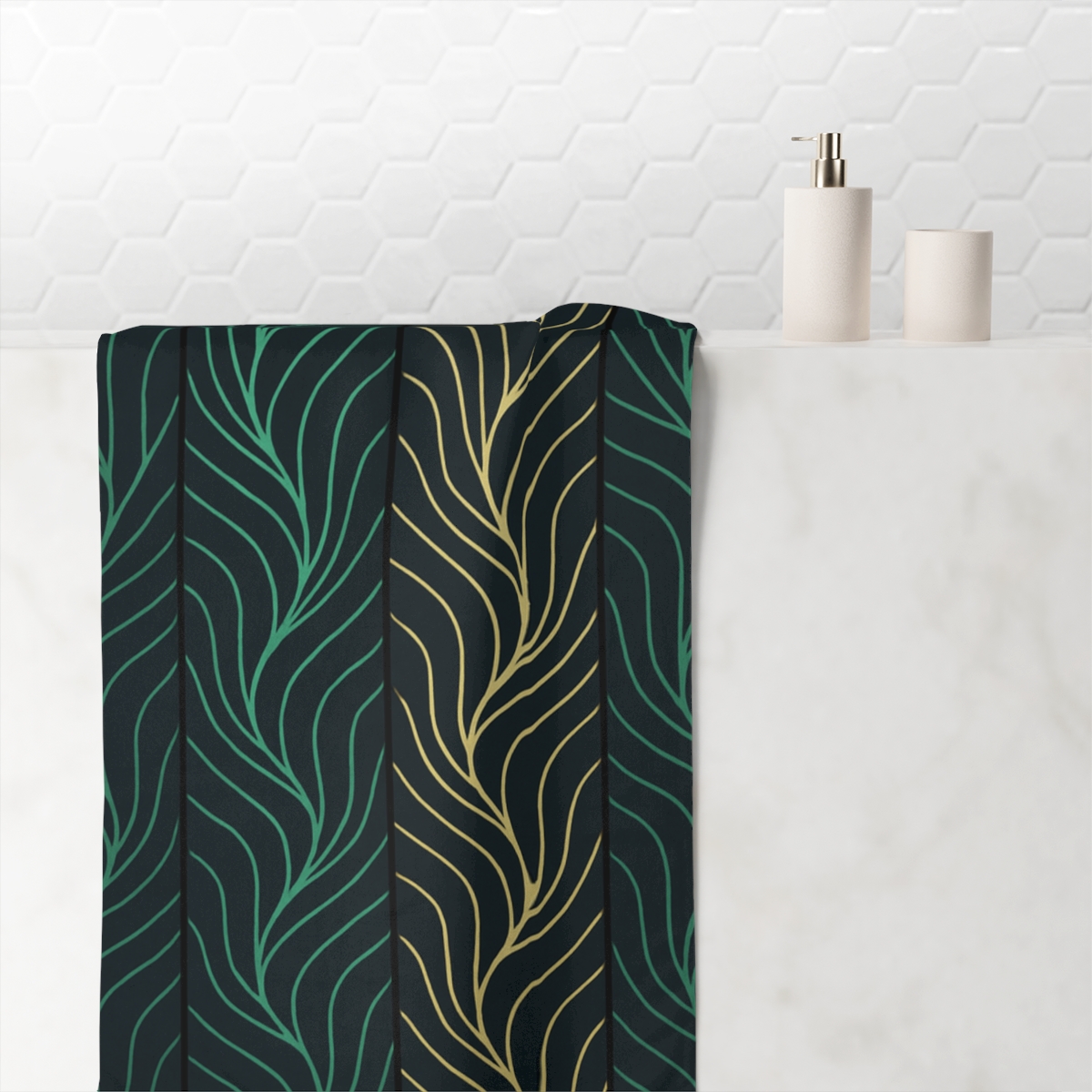 Leaf Vein Ripple Panels trendy hand towels