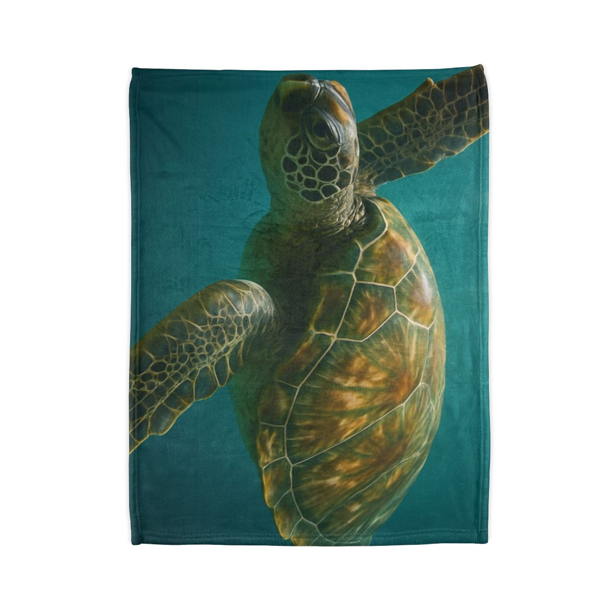 Gilded Drift Green Sea Turtle soft fleece blankets