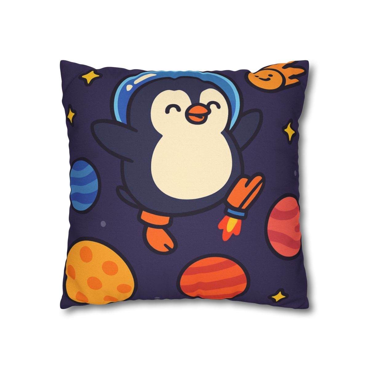 Planet Hopping Penguin Adventure stylish decorative pillowcases