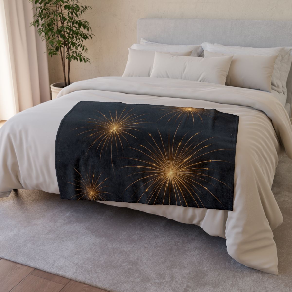 Starburst Silk Field designer printed blankets