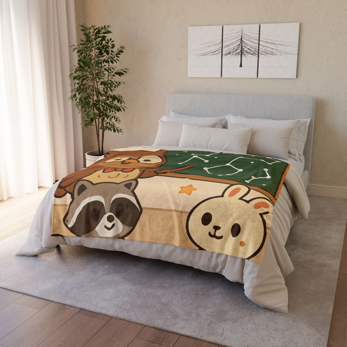 Comet Classroom Owl And The Star Map Chalkboard personalized cozy blankets