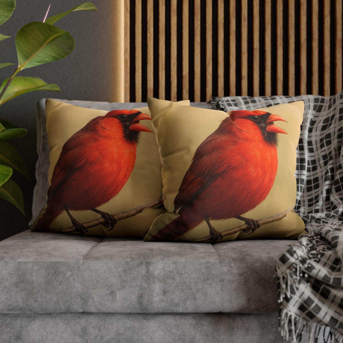 Crimson Hymn Cardinal designer print pillow cases