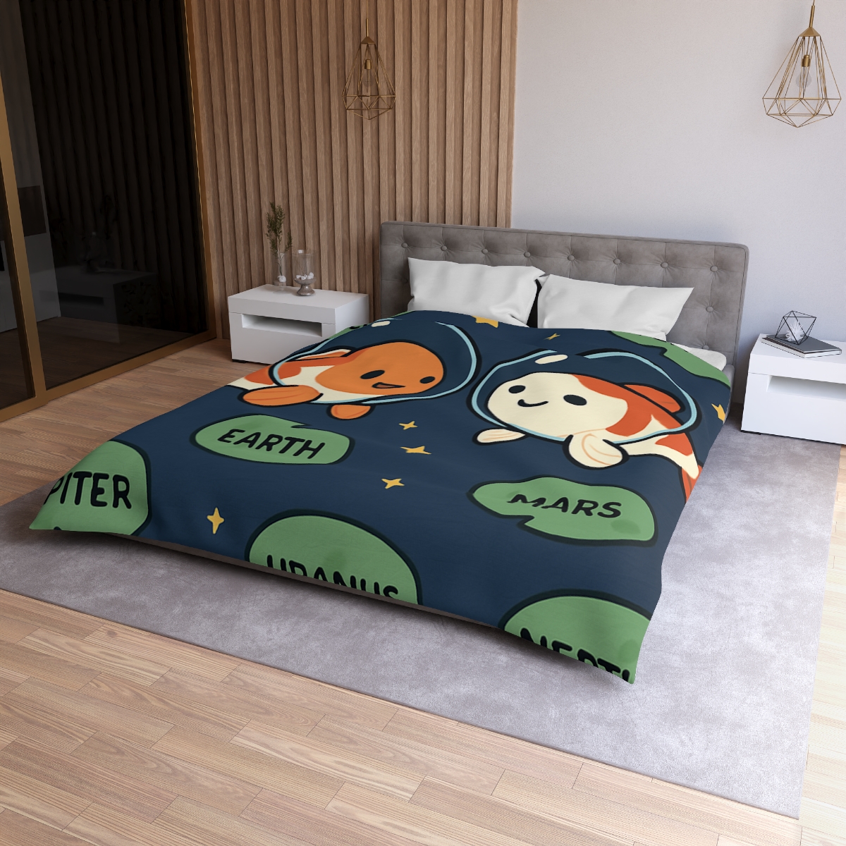 Cosmic Koi Classroom personalized bedding duvets