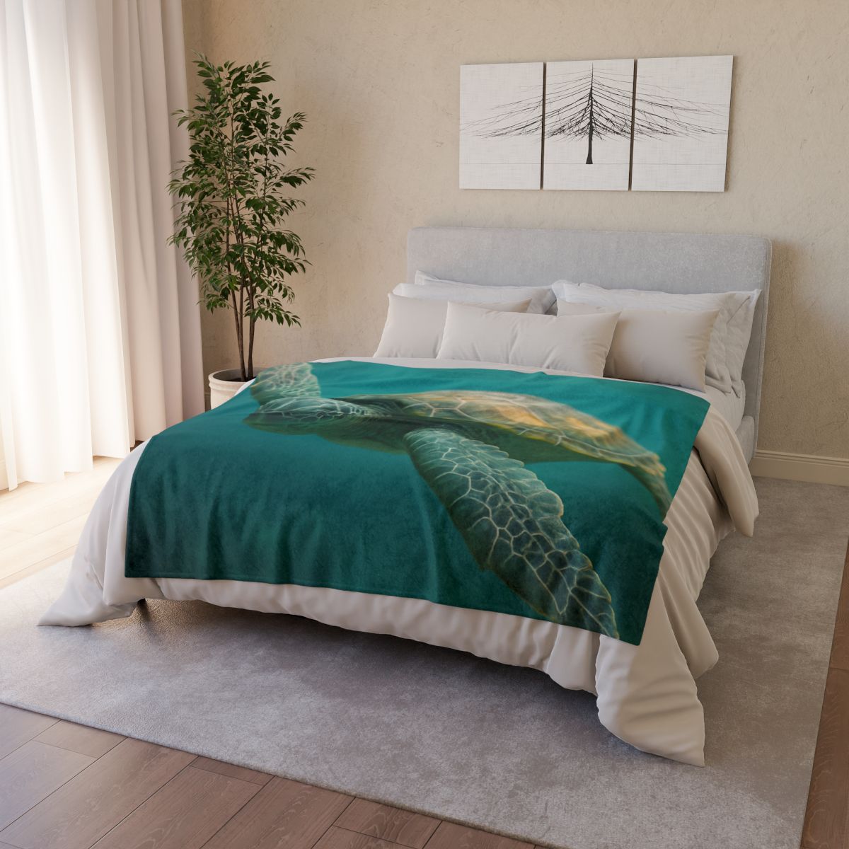 Comet Guard Green Sea Turtle custom blankets