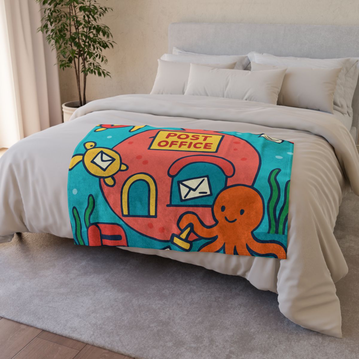 Coral Reef Planet Post Office warm winter blankets