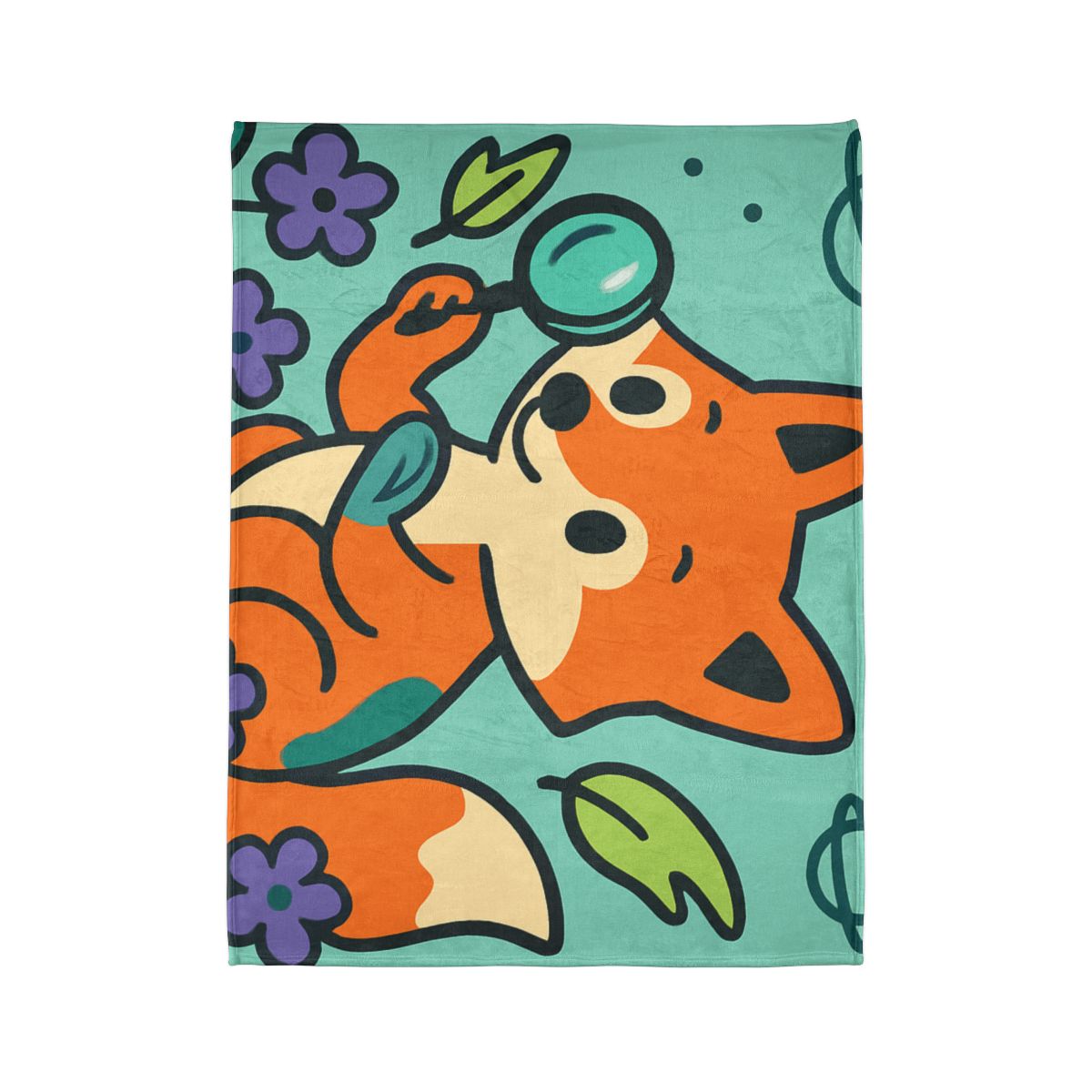 Galaxy Garden Fox soft fleece blankets