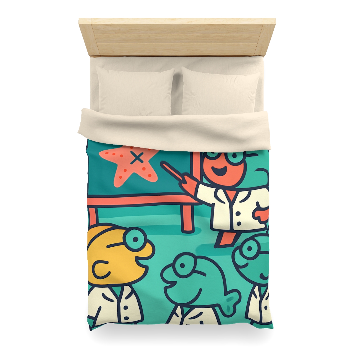 Coral School Of Scientists designer printed duvets