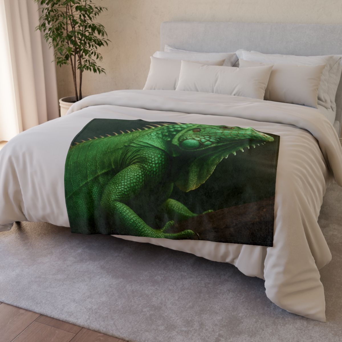 Mirror Glide Green Iguana decorative home blankets