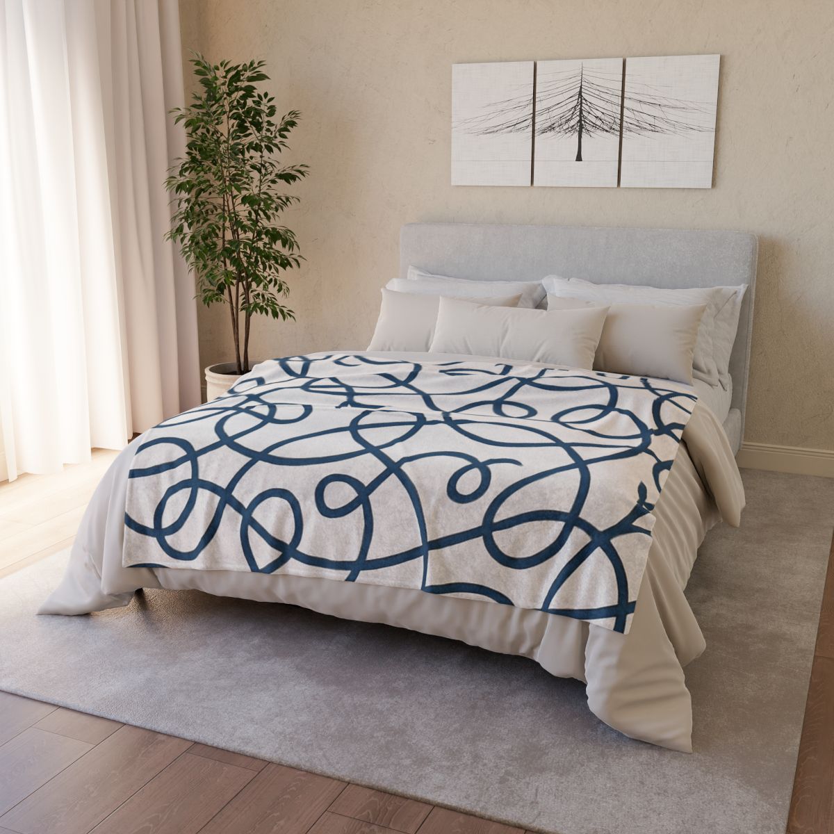 Tendril Loop Weave designer printed blankets