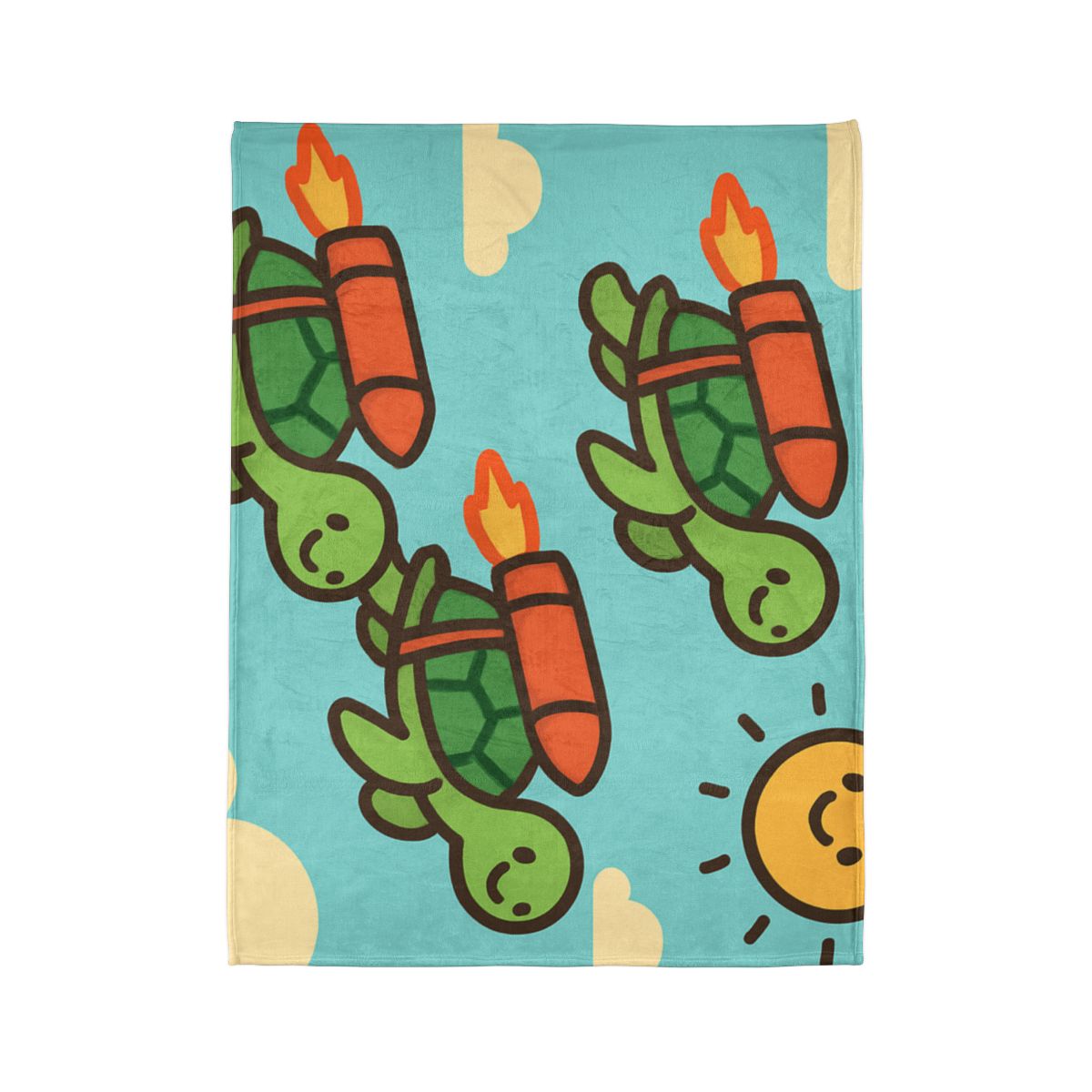 Rocket Powered Turtles personalized cozy blankets