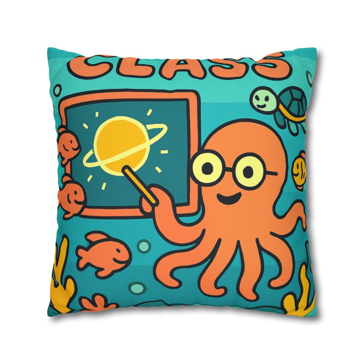 Cosmic Coral Reef Classroom trendy patterned pillow cases