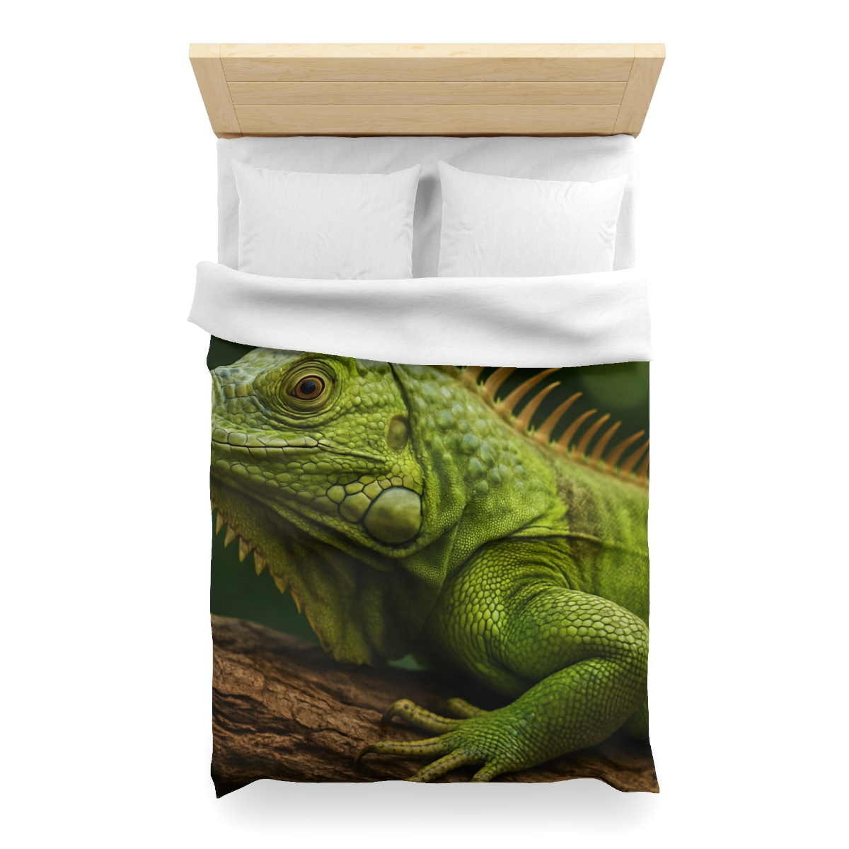 Verdant Gaze Green Iguana personalized bedding duvets