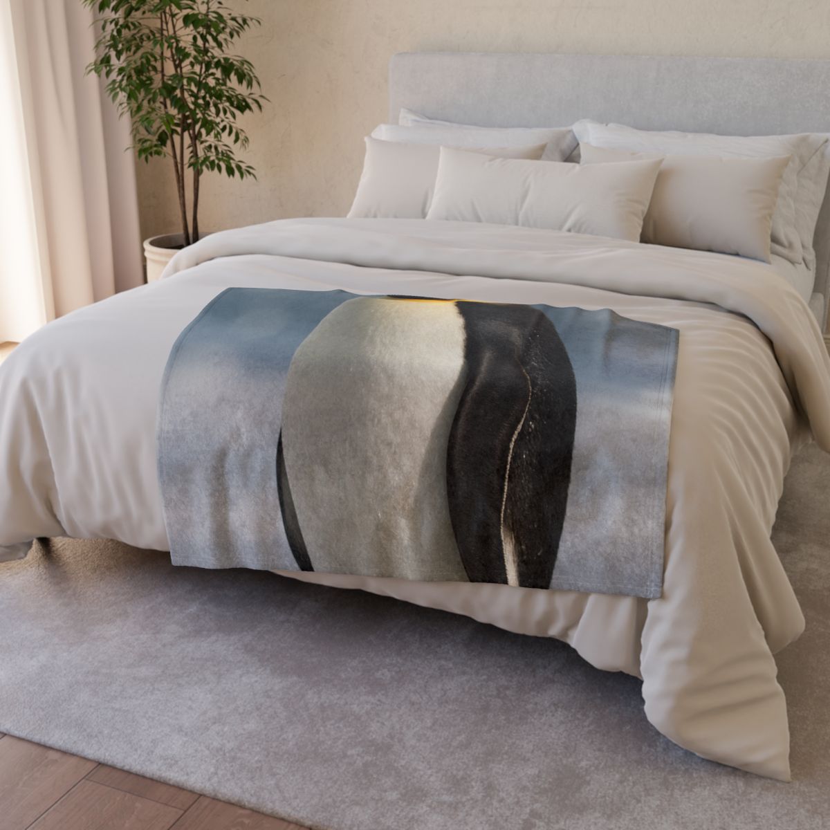 Aurora Drift Emperor Penguin trendy patterned blankets