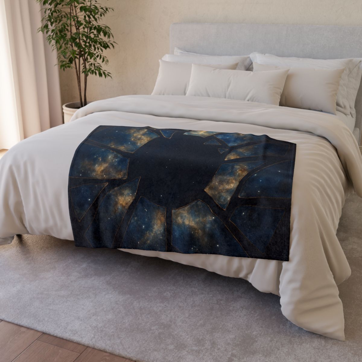 Starlit Fracture Mosaic decorative home blankets