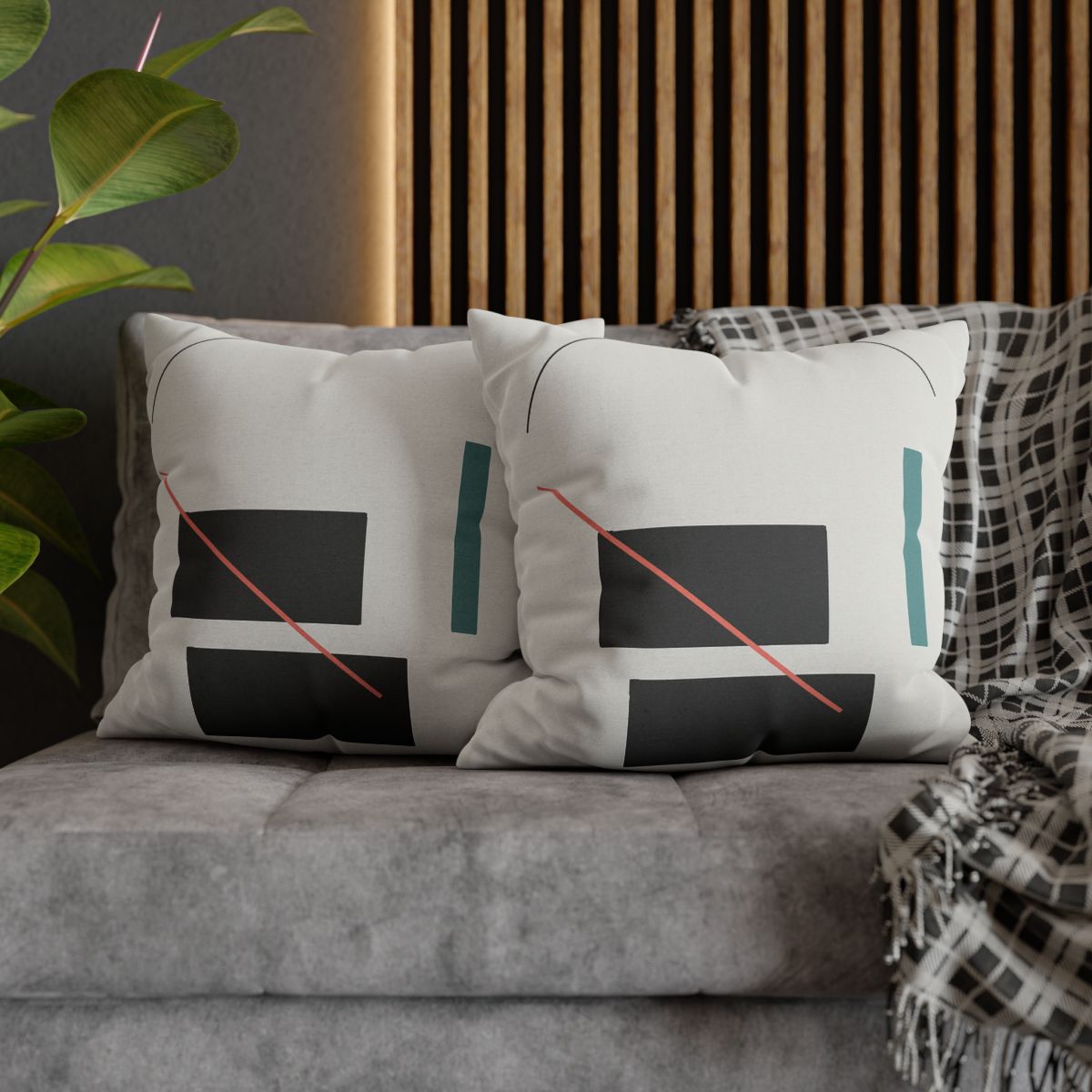 Stacked Rectangles With Crossing Arc trendy patterned pillow cases