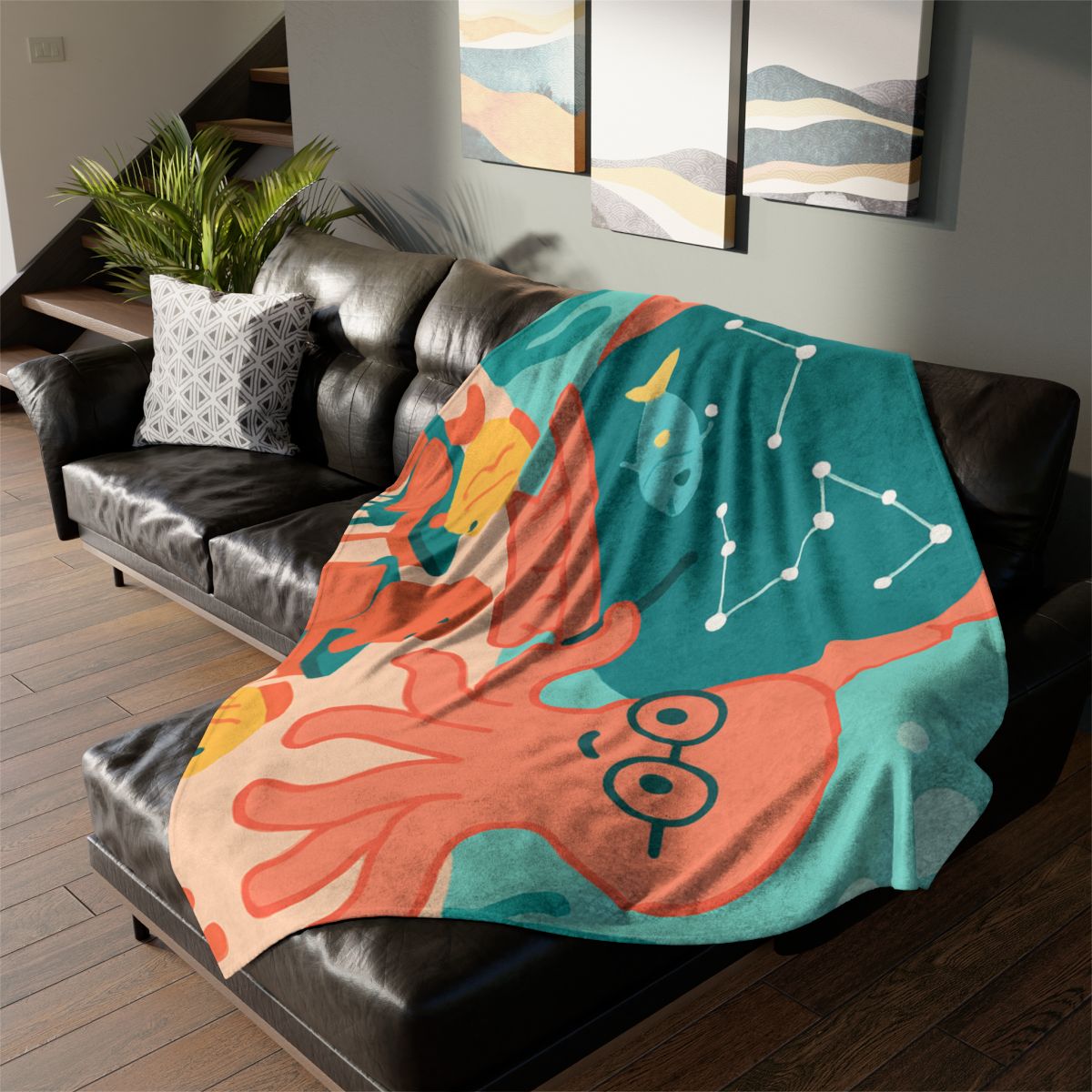 Cosmic Coral Classroom designer printed blankets