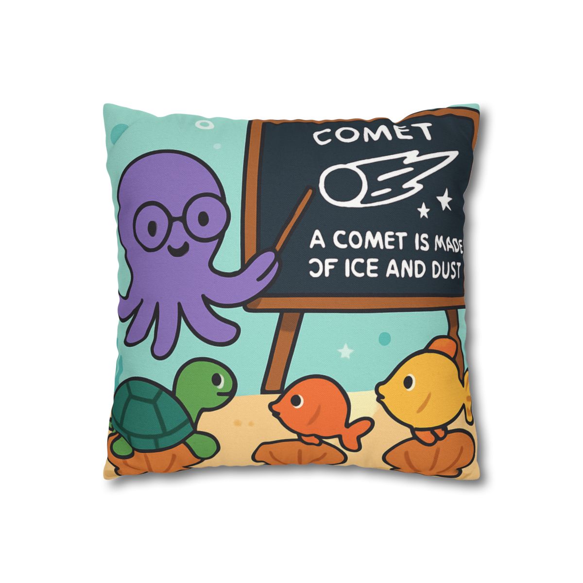 Comet Classroom With Professor Octopus soft cotton pillow cases