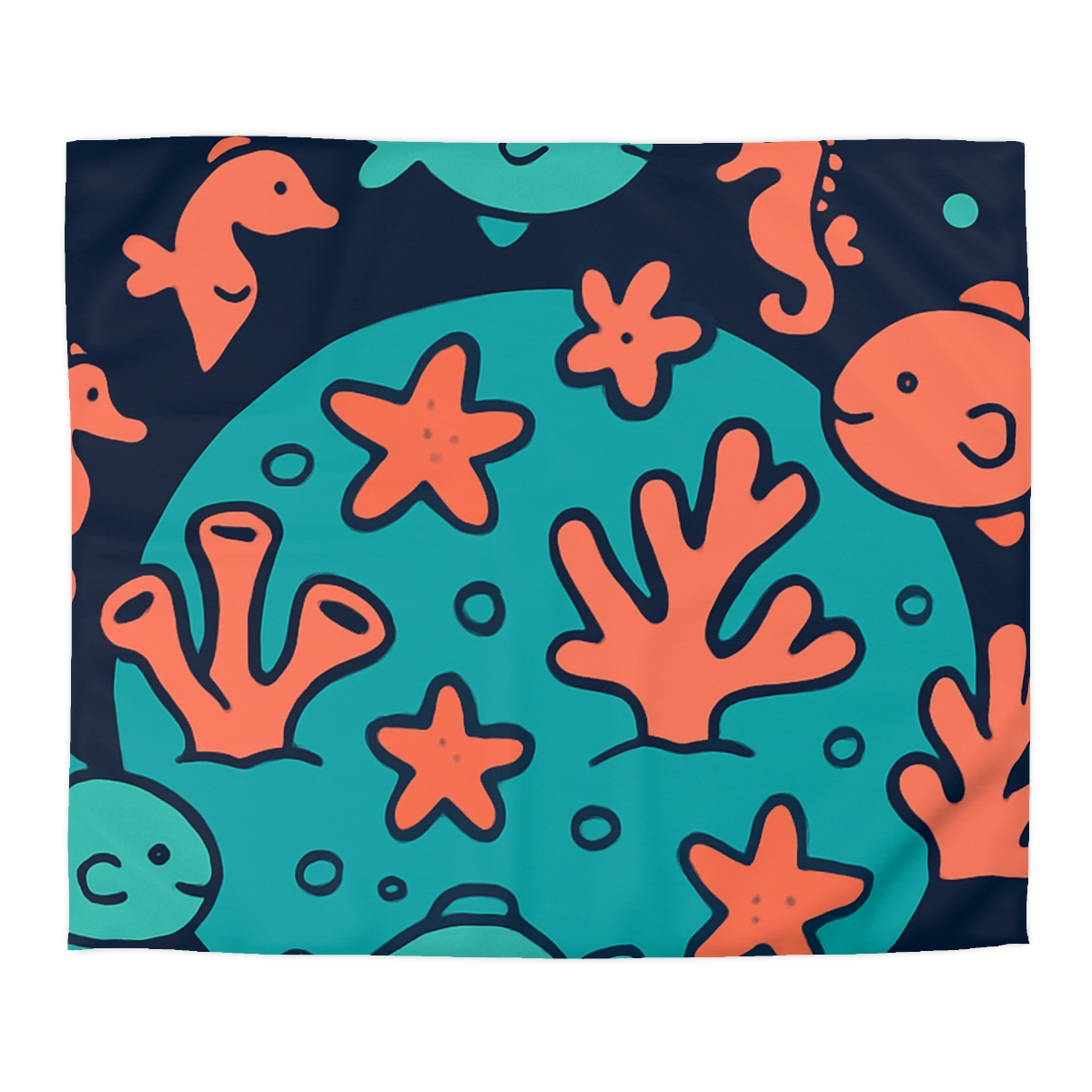 Cosmic Coral Reef Planet custom duvets
