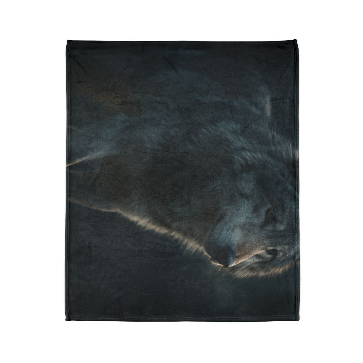 Moonlit Sentinel Gray Wolf soft fleece blankets