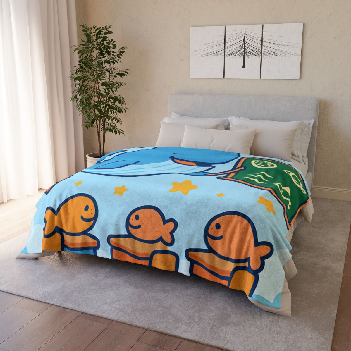 Starry Whale Classroom designer printed blankets