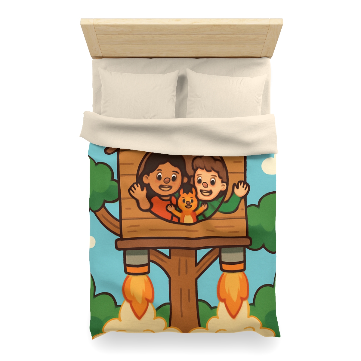 Rocket Powered Treehouse Forest unique patterned duvets