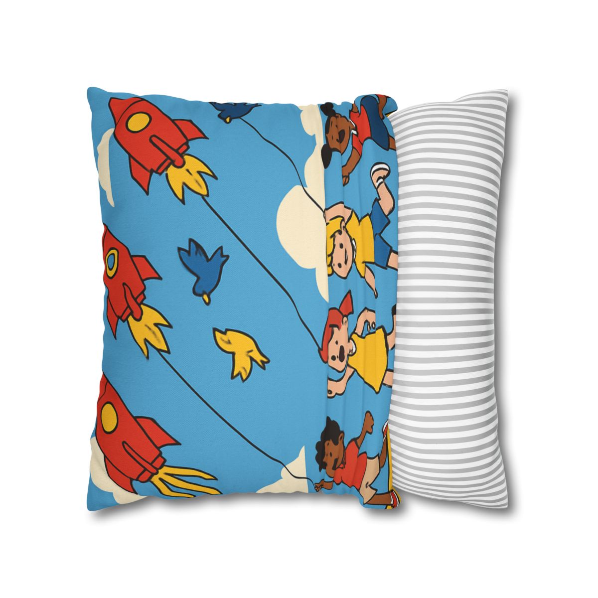 Rocket Kite Race designer print pillow cases