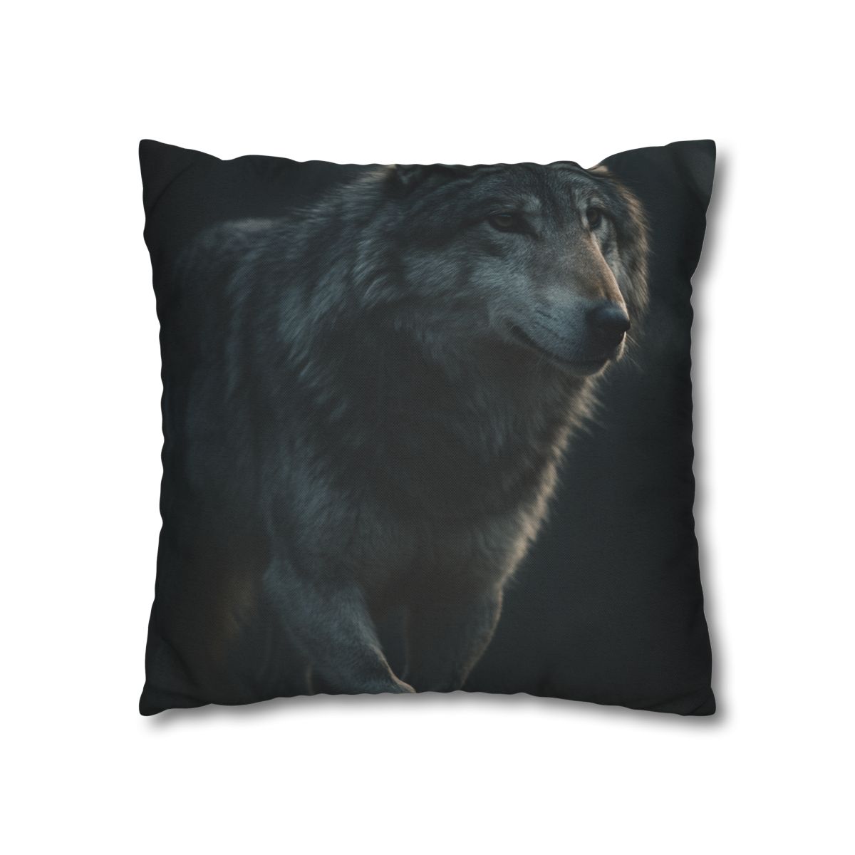 Moonlit Sentinel Gray Wolf personalized pillow covers