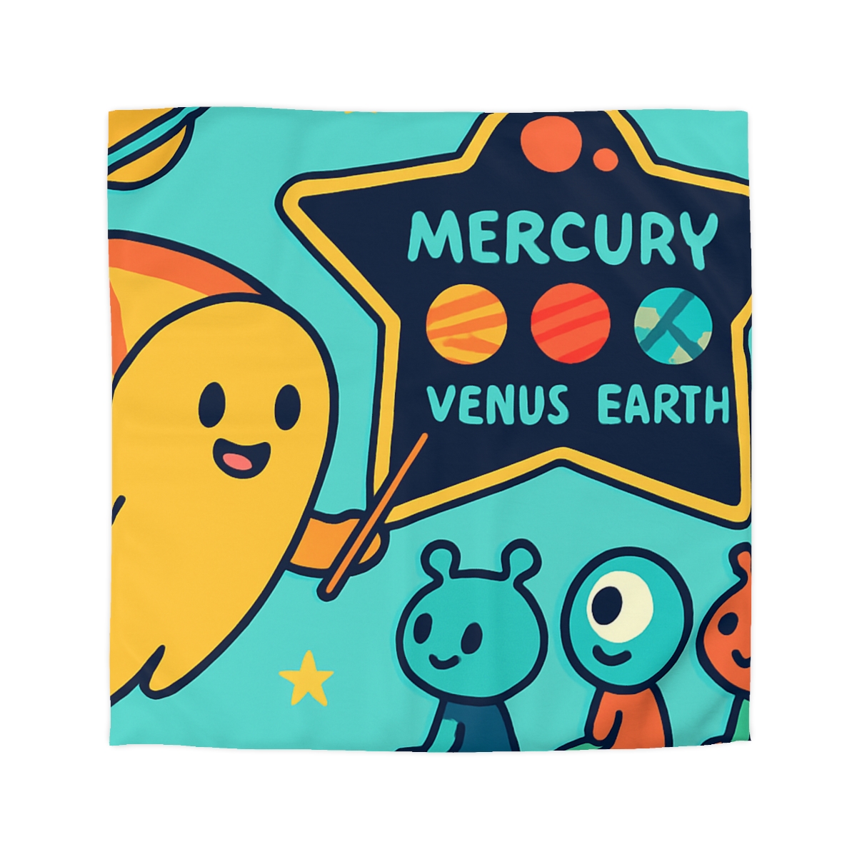 Comet Classroom On A Floating Asteroid unique patterned duvets