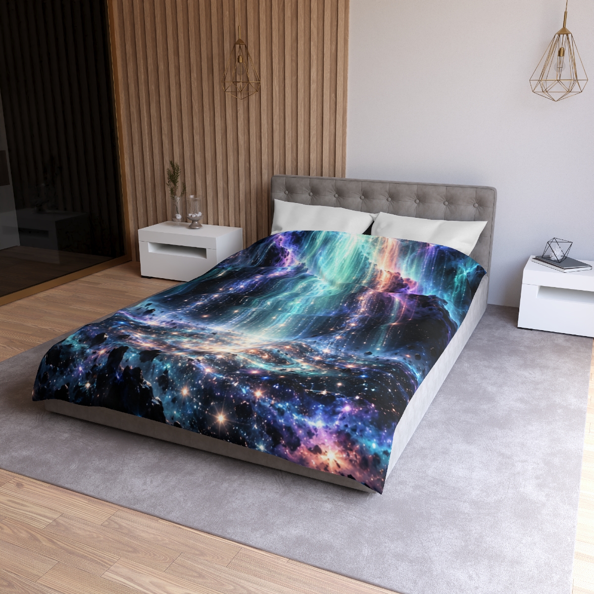 Aurora Starfall Cascade designer printed duvets [AI-3dc4d35a-87209b4f6d85]