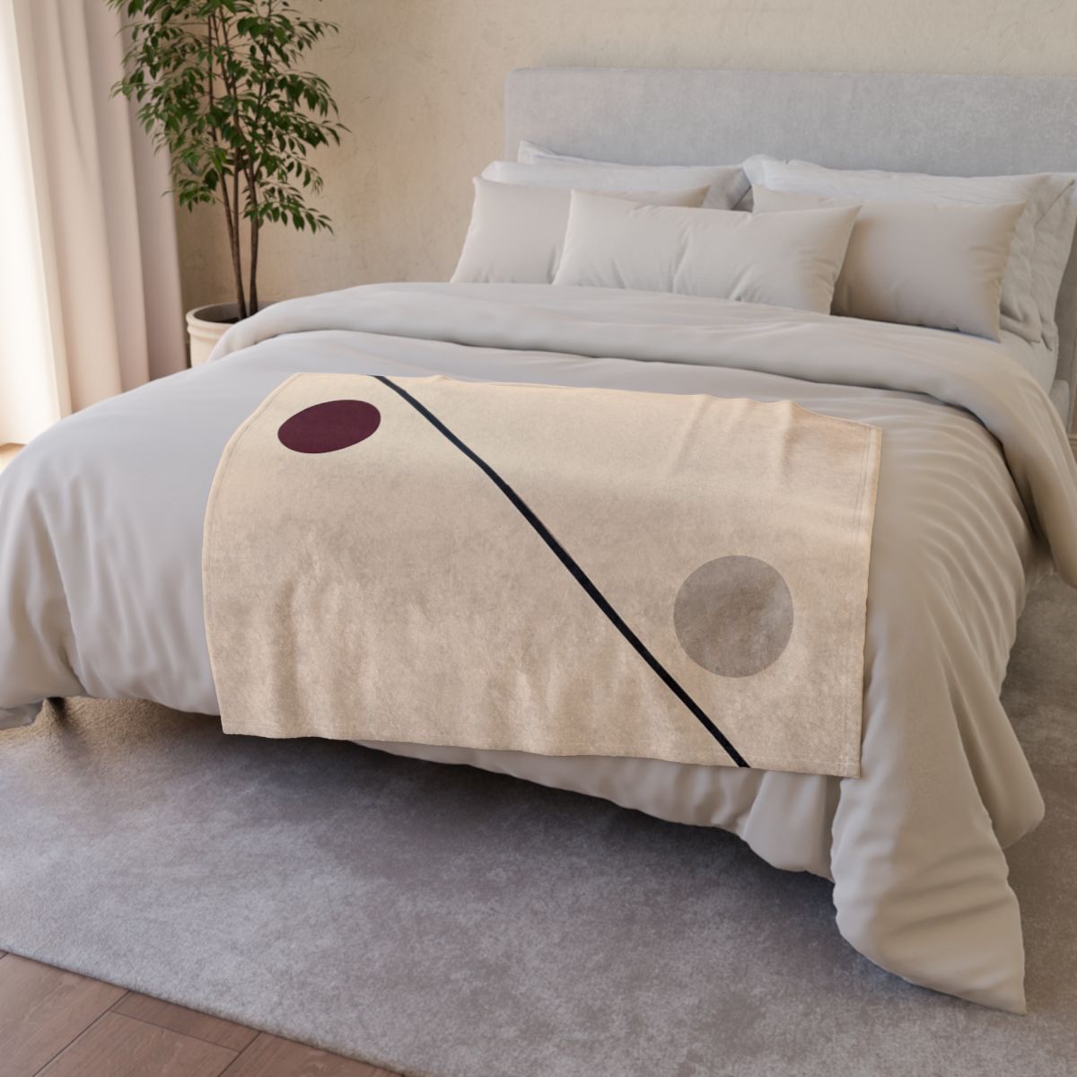 Diagonal Line And Twin Circles soft fleece blankets