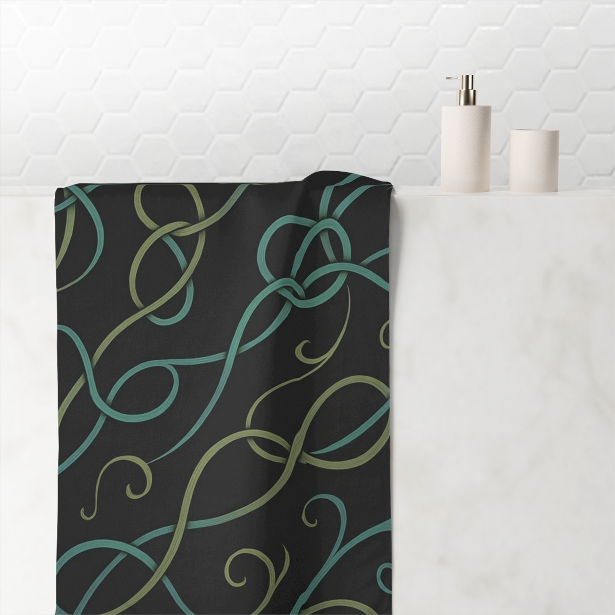 Tendril Ribbon Weave trendy hand towels
